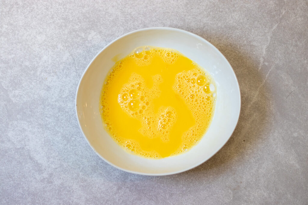 eggs whisked together in a bowl